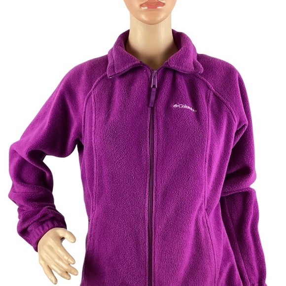 Columbia Benton Springs Full Zip Fleece Jacket Size M Purple - Picture 2 of 7